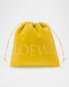 Loewe Medium Drawstring Pouch Bag In Terry Cloth In 8100 Yellow