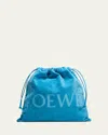 Loewe Medium Drawstring Pouch Bag In Terry Cloth In Black