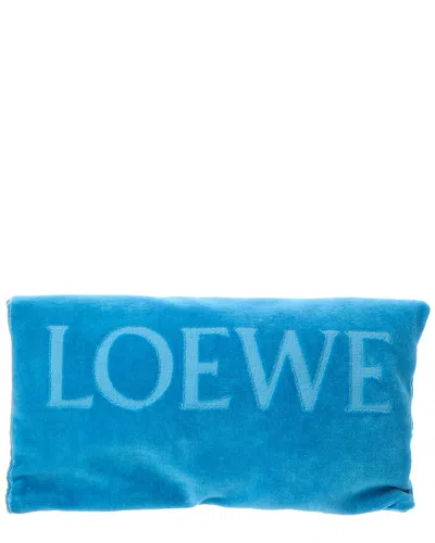 Loewe Medium Drawstring Terry Cloth Pouch In Blue