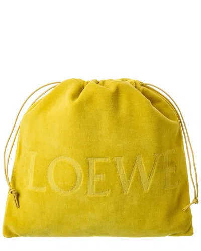 Loewe Medium Drawstring Terry Cloth Pouch In Yellow