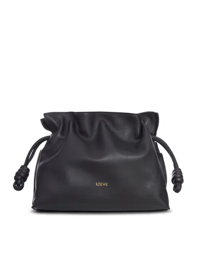 Loewe Flamenco Leather Clutch In Black