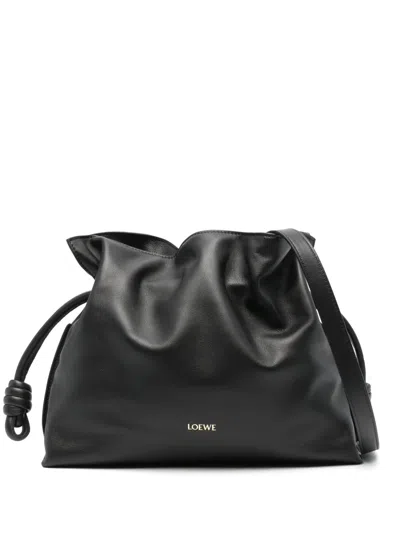 Loewe Medium Flamenco Clutch Bag In Black