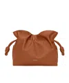 Loewe Medium Leather Flamenco Clutch Bag In Brown