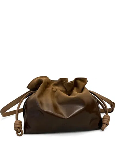 Loewe Medium Flamenco Clutch Bag In Brown