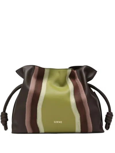 Loewe Medium Flamenco Clutch Bag In Green