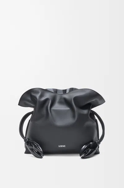 Loewe Medium Flamenco Clutch In Nappa Leather Skin And Check Intarsio For Woman In Black/multicolor