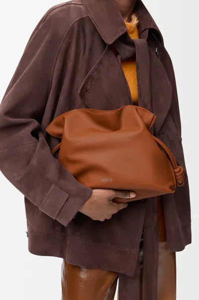 Loewe Medium Flamenco Clutch In Nappa Leather Skin For Woman In Orange