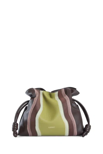 Loewe Medium Flamenco Clutch Landscape In Brown