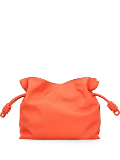 Loewe Medium Flamenco Knotted-detail Shoulder Bag In Orange