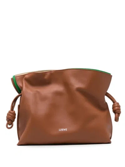 Loewe Medium Flamenco Layered Clutch Bag In Black