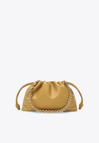 Loewe Medium Flamenco Leather Clutch Bag In Brown