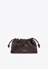Loewe Medium Flamenco Leather Clutch Bag In Brown