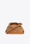 Loewe Medium Flamenco Leather Clutch Bag In Brown