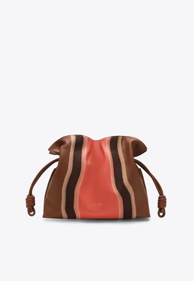 Loewe Medium Flamenco Leather Clutch Bag In Multi