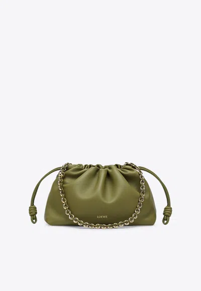 Loewe Medium Flamenco Leather Crossbody Bag In Green