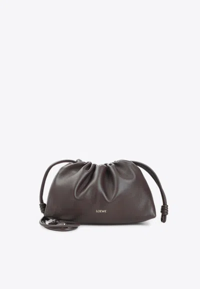 Loewe Medium Flamenco Leather Pouch In Brown