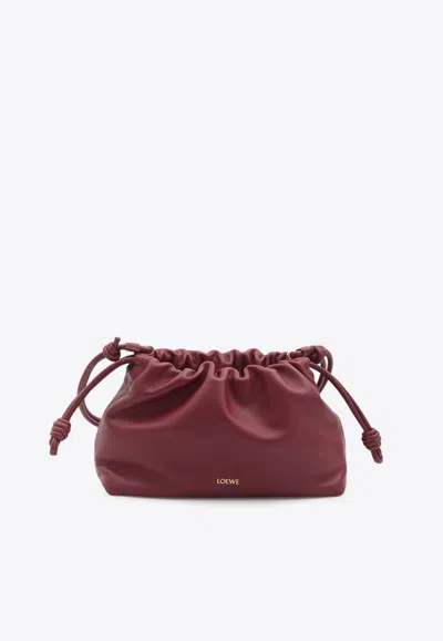 Loewe Medium Flamenco Nappa Leather Clutch In Red