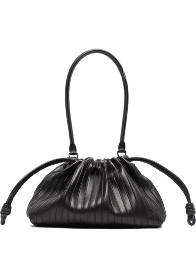 Loewe Medium Flamenco Pleats Purse In Nappa Lambskin In Black