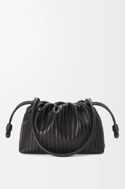 Loewe Medium Flamenco Pleats Purse In Nappa Lambskin For Woman In Black