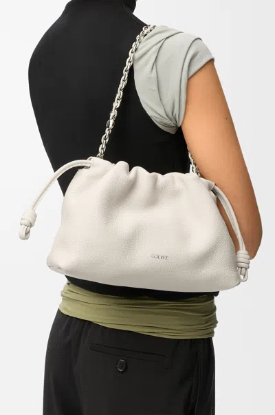 Loewe Medium Flamenco Purse In Fine Grained Leather Skin For Woman In White