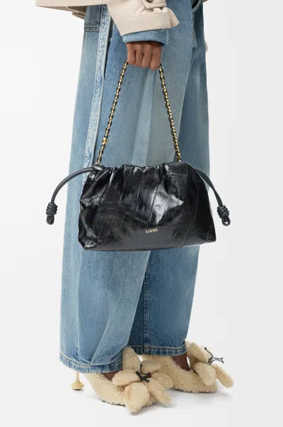 Loewe Medium Flamenco Purse In Hagfish For Woman In Black