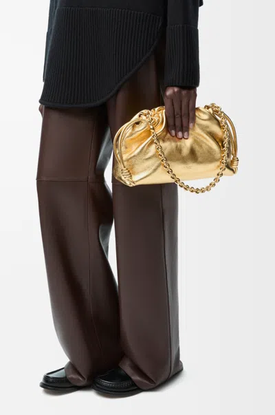 Loewe Medium Flamenco Purse In Laminated Lambskin For Woman In Gold