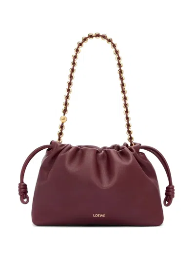 Loewe Medium Flamenco Purse In Mellow Nappa Lambskin In Burgundy