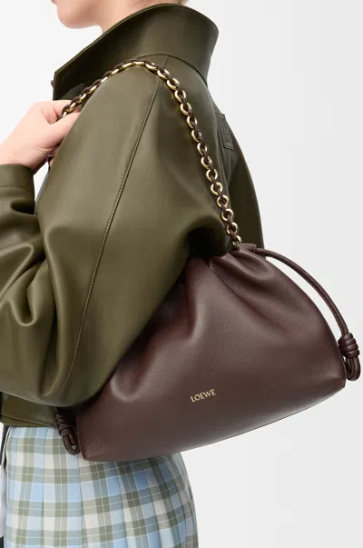 Loewe Medium Flamenco Purse In Mellow Nappa Lambskin For Woman In Brown
