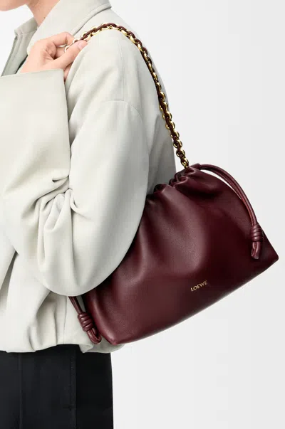Loewe Medium Flamenco Purse In Mellow Nappa Lambskin For Woman In Dark Burgundy