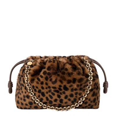 Loewe Medium Flamenco Purse In Printed Shearling In Animal Print