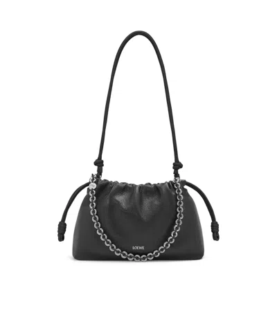 Loewe Medium Flamenco Shoulder Bag In Black