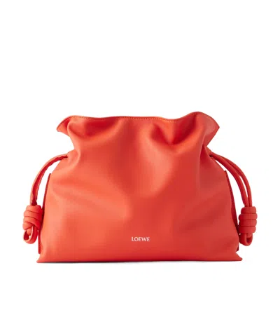 Loewe Flamenco Medium Clutch Bag In Orange