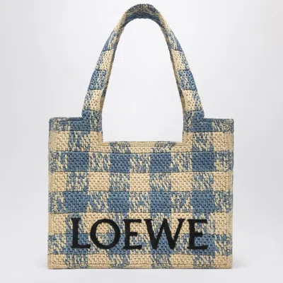 Loewe Medium  Font Bag In Natural/blue In Sand