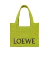 Loewe Paula's Ibiza Font Small Raffia Tote Bag In Green