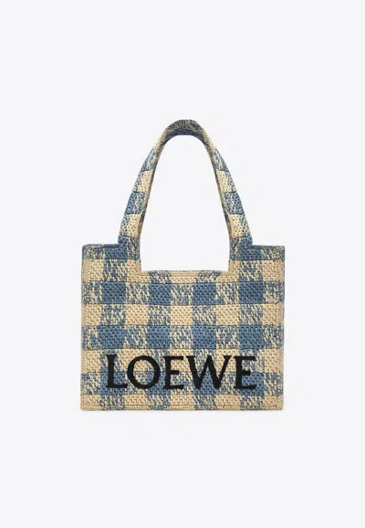 Loewe Medium Font Woven-raffia Tote Bag