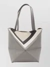 Loewe Women Puzzle Fold Square Medium Leather Tote In Gray