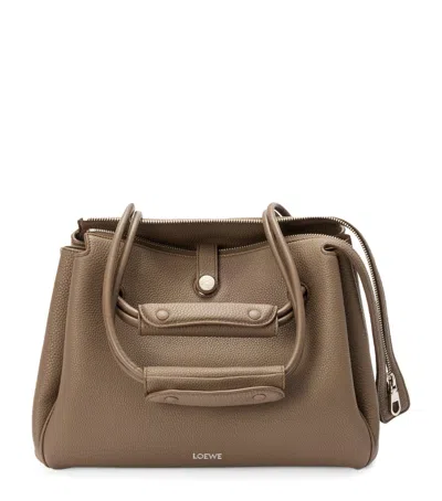 Loewe Medium Grained Leather Madrid Shoulder Bag In Brown
