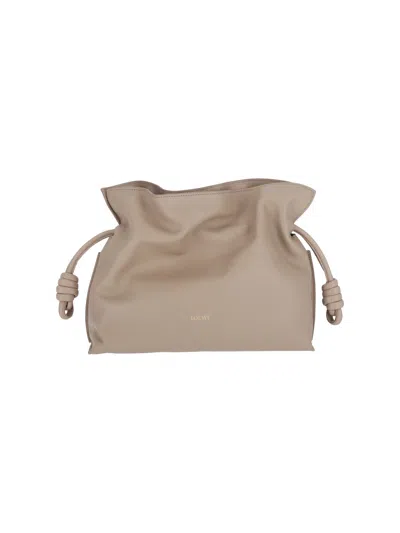 Loewe Medium Handbag "flamenco Clutch" In Sand