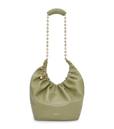 Loewe Medium Lambskin Squeeze Shoulder Bag In Green