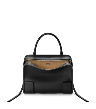 Loewe Medium Leather Amazona 180 Top-handle Bag In Black