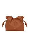 Loewe Medium Leather Flamenco Clutch Bag In Brown