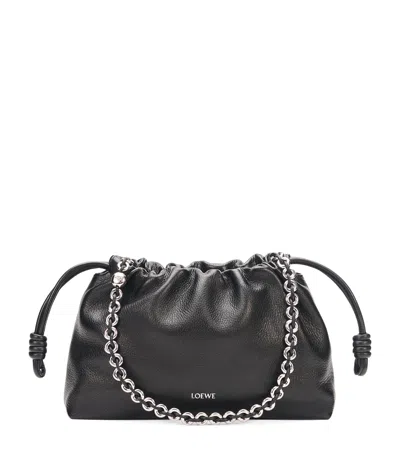 Loewe Medium Leather Flamenco Purse In Black