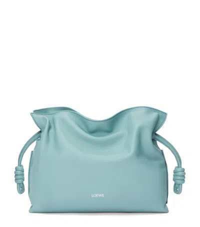 Loewe Medium Leather Flamenco Purse In Blue