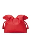Loewe Flamenco Medium Leather Clutch In Red