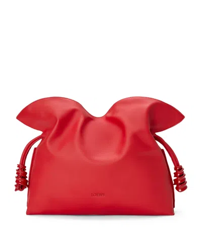 Loewe Medium Leather Flamenco Purse In Red
