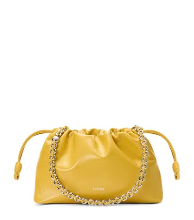 Loewe Medium Leather Flamenco Shoulder Bag In Yellow