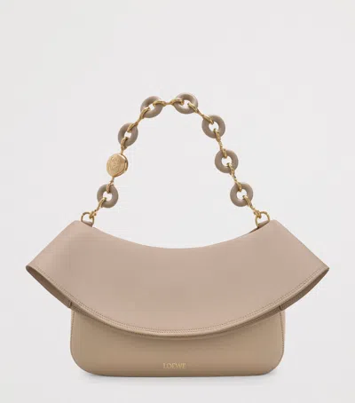 Loewe Medium Leather Ola Shoulder Bag In Neutral