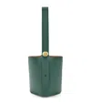 Loewe Medium Pebble Leather Bucket Bag In Green
