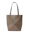 Loewe Medium Leather Puzzle Fold Tote Bag In Brown