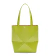 Loewe Medium Leather Puzzle Fold Tote Bag In Green